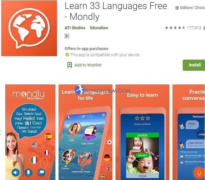 Aplikasi Mondly belajar bahasa