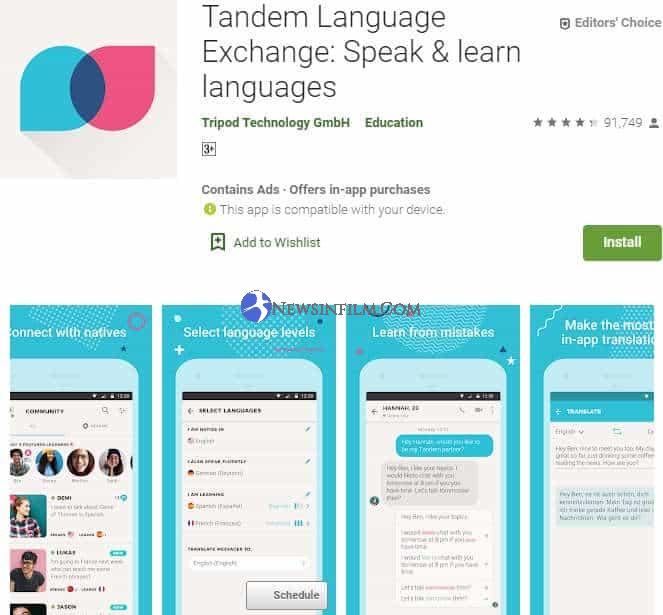 Tandem aplikasi belajar multi bahasa